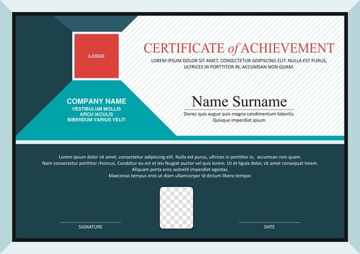 Tosca Certificate - diploma template vector design, with Modern style