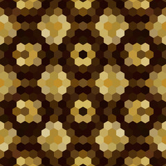 Kaleidoscopic low poly hexagon style vector mosaic background