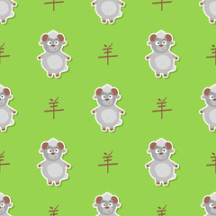 Seamless pattern with Chinese Zodiac Goat Sign for your design