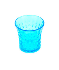 Beautiful blue glass on white background