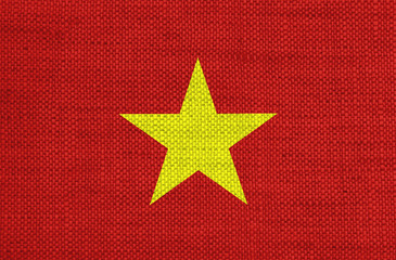 Fahne auf altem Leinen