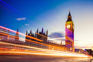 Fototapeta na wymiar The Big Ben and the House of Parliament at night, London, UK
