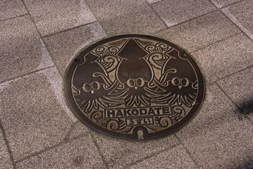 イカのマンホール蓋