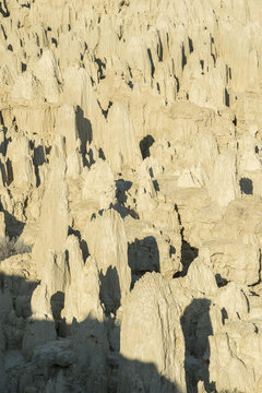 Figures in the desert (Aguarales) of Valpalmas, badlands in Spain, southern Europe