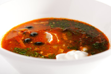 Stewed Meat Soup with Olives and Lemon