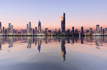 beautiful dawn view of kuwait cityscape - 124500594