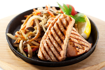 Pan-Fried Salmon with Vegetable