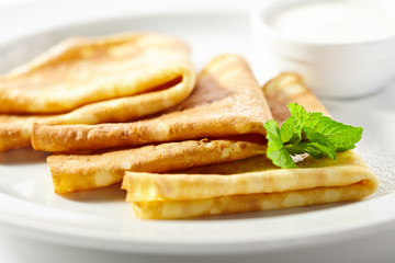 Crepes with Sour Cream