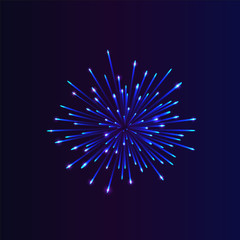 Abstract firework bursting. brightly colorful firework on night background