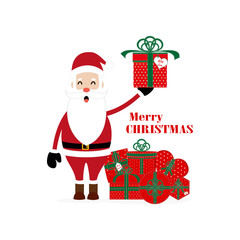 Santa Presents. Santa Claus, presenting something.