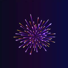 Abstract firework bursting. brightly colorful firework on night background