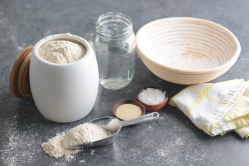 Home Made Bread Baking Ingredients