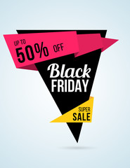 Origami style black Friday sale poster and flyer design