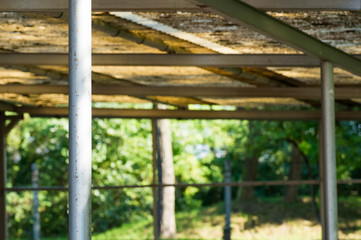 Fototapeta premium Blurry shot of an old roof outdoor