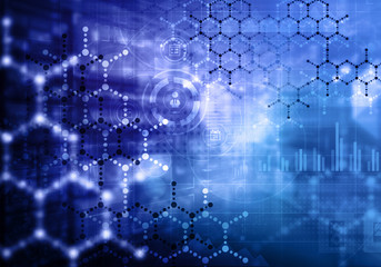 Medical abstract background . Mixed media