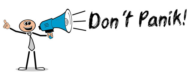 Don´t Panik! Mann mit Megafon