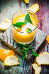 Summer drink orange mousse stevia