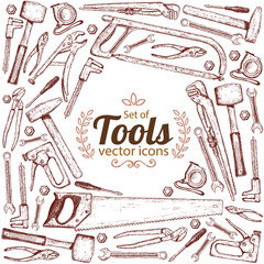 Background of repair tools icons