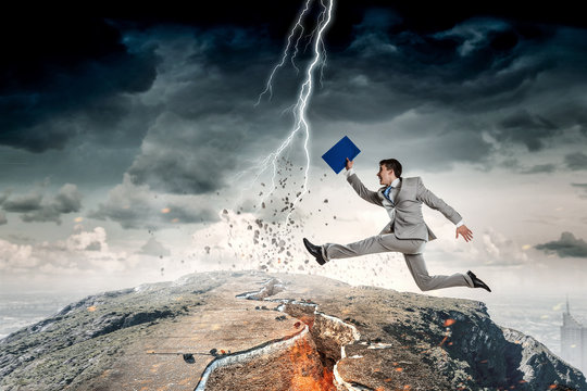 Overcome crisis break . Mixed media