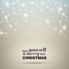 Vector Illustration of an Abstract Christmas Greeting Card with Sparkling Stars