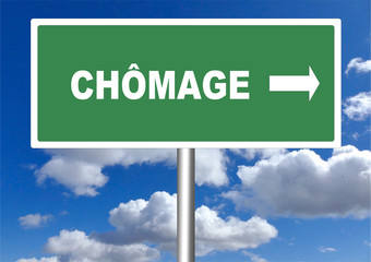 chomage panneau et ciel
