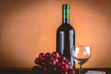 Bottle of wine, Mediterranean concept, ambient light