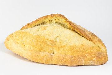Loaf of bread on a white background