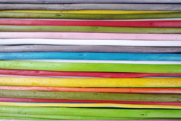 Colorful wooden sticks on white  background