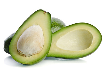 fresh avocado isolated on white background