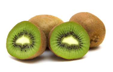 Kiwi fruit isolated on white background, macro