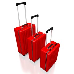 3D suitcases, travel concept