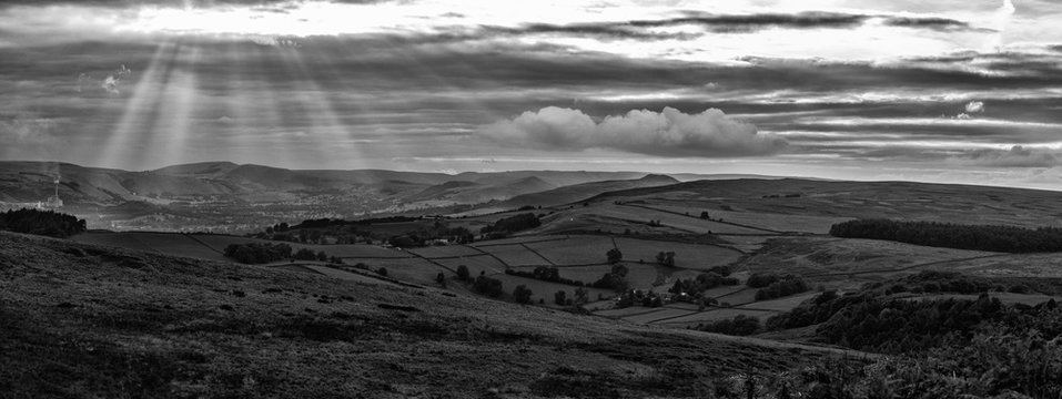 panorama black and white landscape 