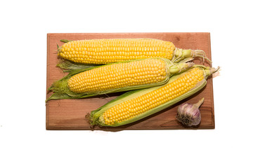 The fruit of the corn on white