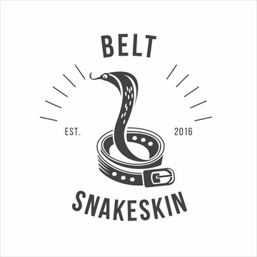 Logo snakeskin Belt. Leather accessories. Snakeskin. Vector embl