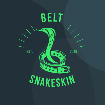 Logo snakeskin Belt. Leather accessories. Snakeskin. Vector logo