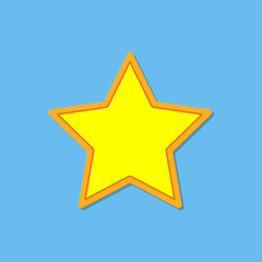 Yellow star icon. Vector illustration.