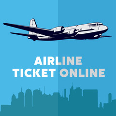 Vector design template with plane, online design eliments for online booking flights tickets