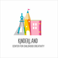 Fototapeta premium Children's center logotype. Vector emblem on white background si