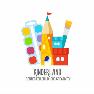 Children's center logotype.  Logo for kinder-garden,  kid's club