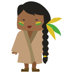 Cartoon image of a native american girl with nice hairdo