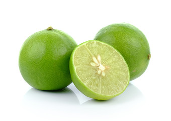 limes on white background