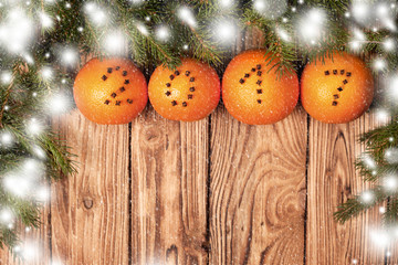 Christmas decorations with oranges