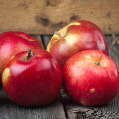 apples on the background of wood
