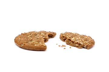 Healthy cereal bread isolated on white background