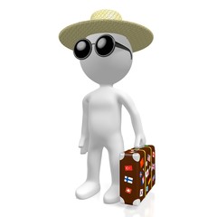 3D traveller, tourism concept