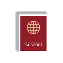 stylish icon in paper sticker style international passport