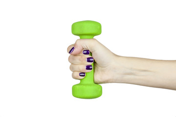 Dumbbell in hand