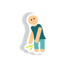 stylish icon in paper sticker style problems joints