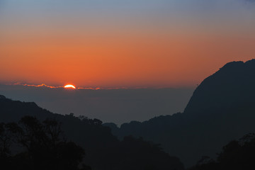 Sunset at Doi Luang Chiang Dao mountain, Chiang Mai, Thailand