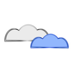 Modern vector set of clouds. Minimalist simple isolated illustration.